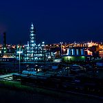 Refinery at night