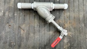 A Y strainer with a ball valve