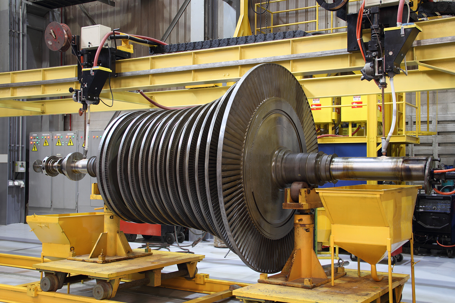 Industrial turbine at the workshop